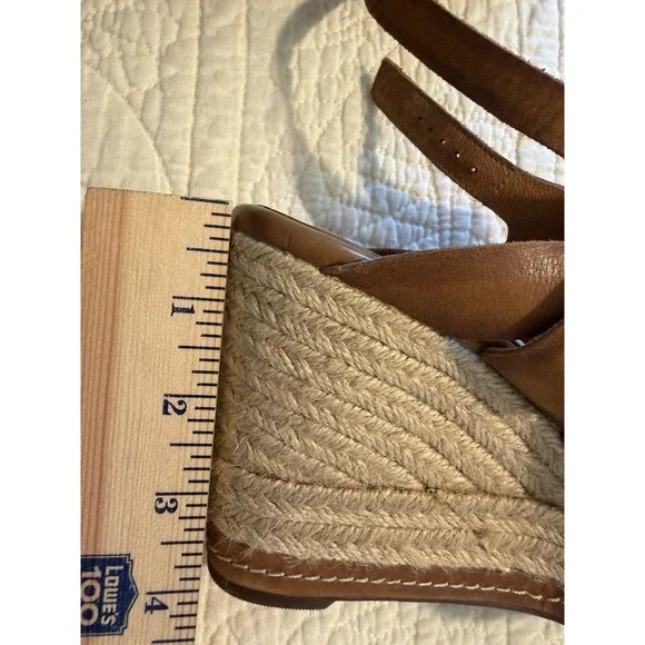 Clarks Indigo Amelia Drift Brown Wedge Jute Size 10 Sandals Espadrilles Boho - Picture 12 of 12